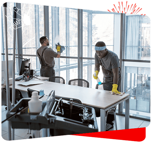 Spotless commercial cleaning by Sweepy Maids for a pristine office environment.